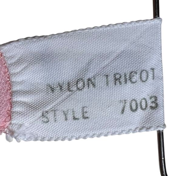 Vintage Artemis Pink Sheer Nylon Robe House Coat Button Front Lace Trim 70s 80s - Picture 6 of 16